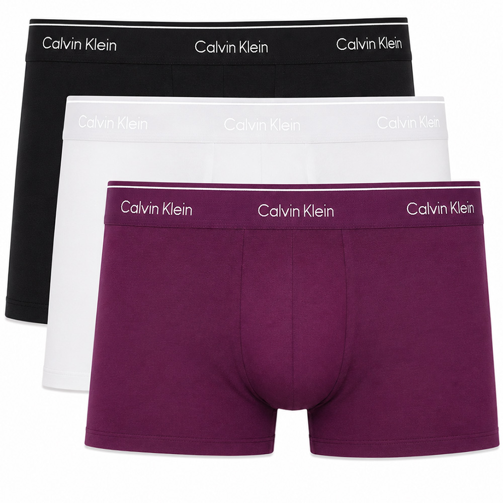 Calvin Klein low rise boxer-trunk 3-pack paars-grijs-zwart